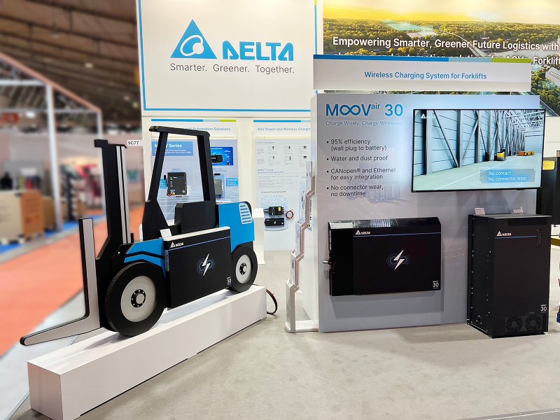 Delta Unveils 30kW Wireless Charging System for e-Forklifts - EE Times Asia